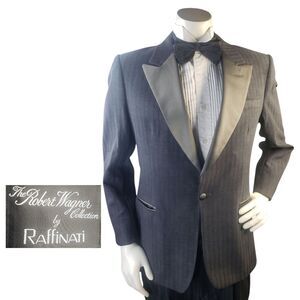Raffinati ROBERT WAGNER Tuxedo Men Satin Lapel Formal Tuxedo Suit 40R 33-35x30